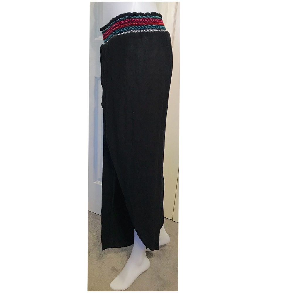 Blue Island Shirred Waist Wrap Chiffon Beach Pants - Picture 6 of 12